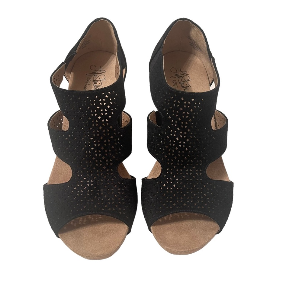 Life Stride Soft System Flex Open Toed Cutwork We… - image 2